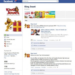 Page fan King Jouet sur Facebook